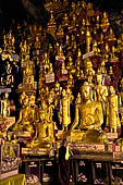 Inle Lake Myanmar. Pindaya, the famous Shwe Oo Min pagoda, a natural cave filled with thousands of gilded Buddha statues.